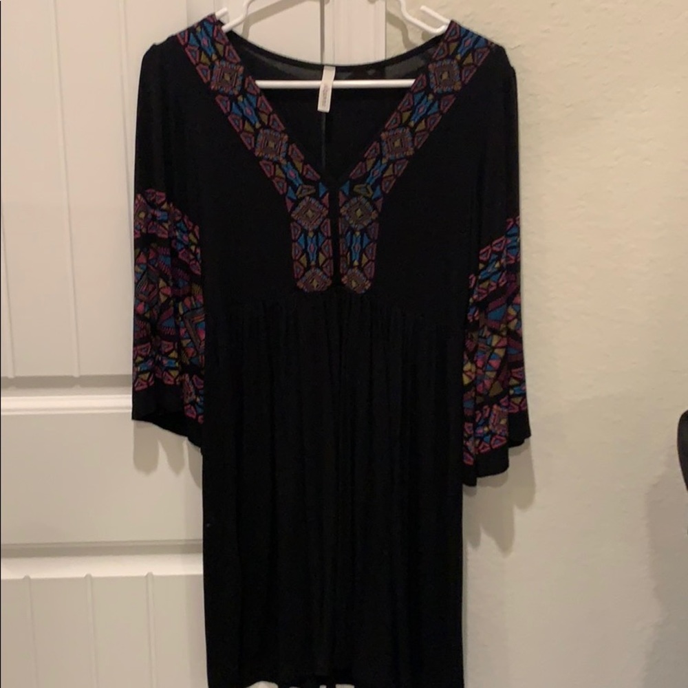 Black print dress